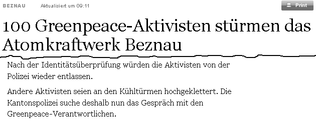 Andere Aktivisten seien an den K&uuml;hlt&uuml;rmen hochgeklettert.